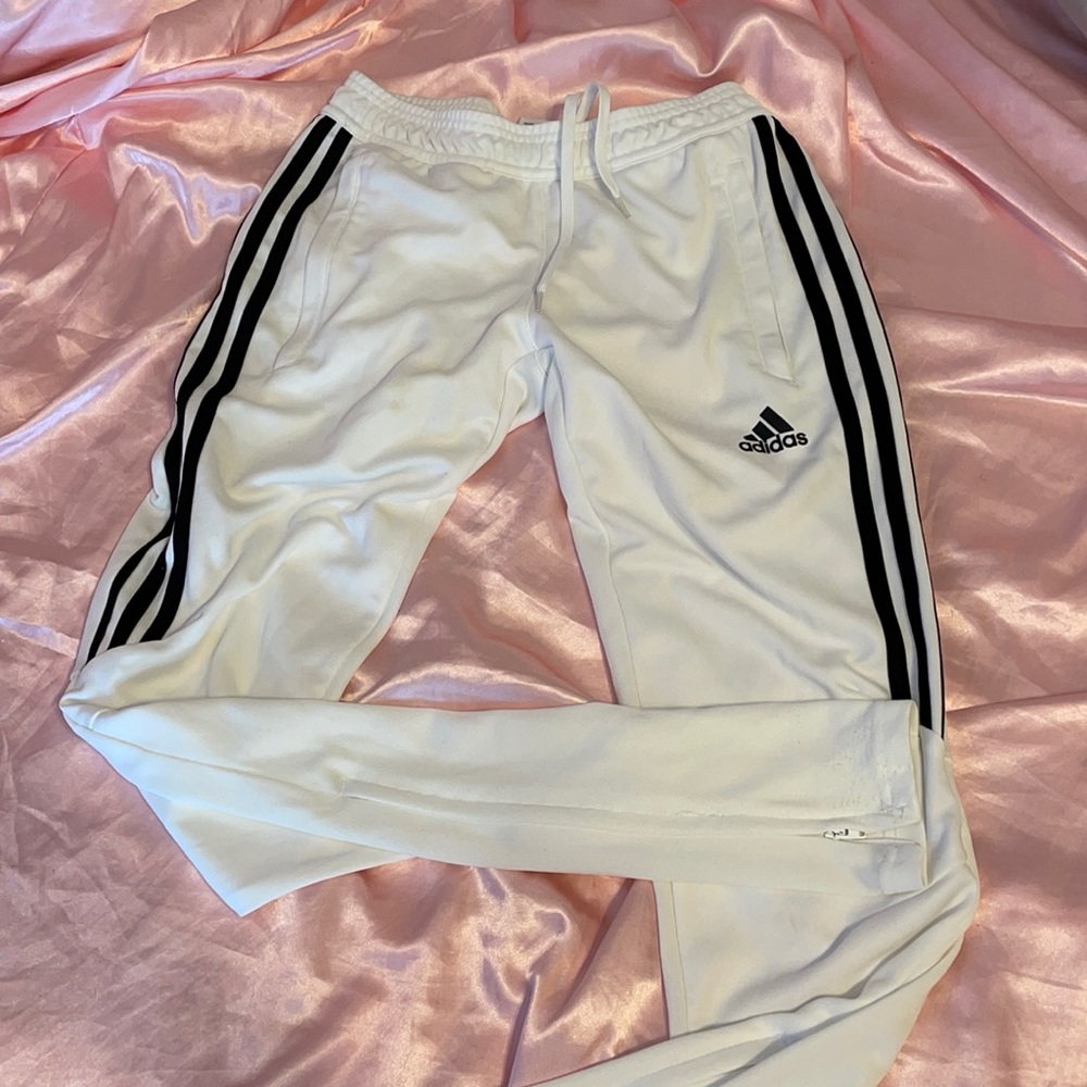 White/black Adidas pants size XS